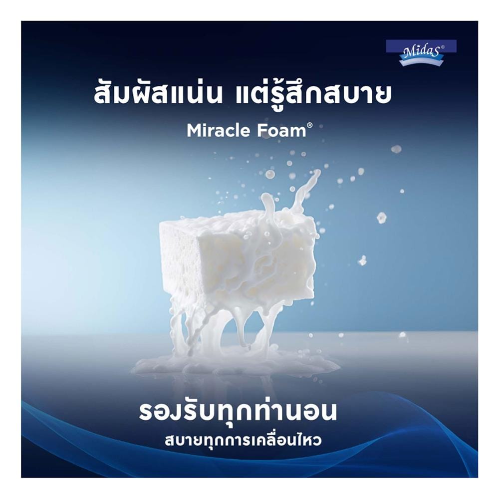 ที่นอนพ็อกเก็ตสปริง 6 ฟุต MIDAS รุ่น FREEDOM PLUS พร้อมหมอนหนุน 2 ชิ้น