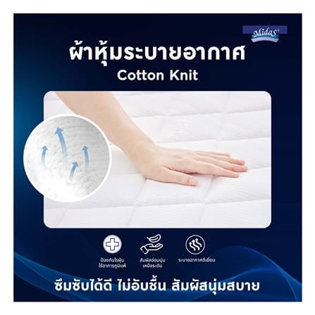ที่นอนพ็อกเก็ตสปริง 6 ฟุต MIDAS รุ่น FREEDOM PLUS พร้อมหมอนหนุน 2 ชิ้น_3
