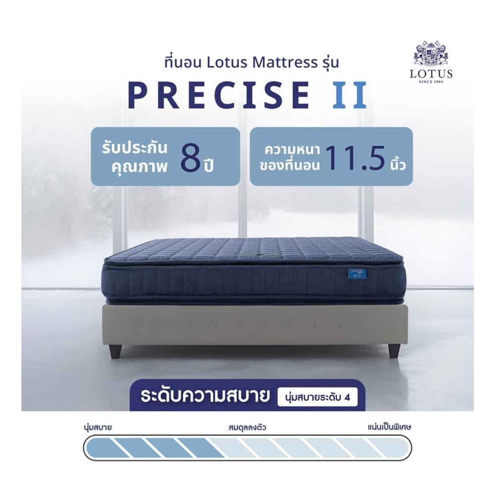 ที่นอนสปริง 5 ฟุต LOTUS รุ่น PRECISE II พร้อมหมอนหนุน 2 ชิ้น