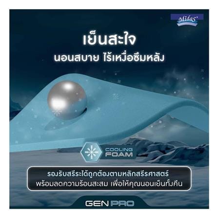 ที่นอนโฟม 5 ฟุต สุญญากาศ MIDAS รุ่น GEN PRO พร้อมหมอนหนุน 2 ชิ้น_6