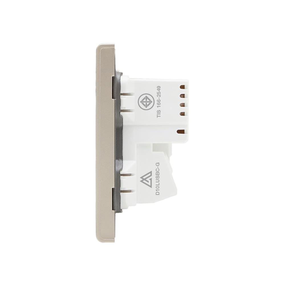 ชุดเต้ารับเดี่ยว 3 ขา พร้อม USB และ TYPE-C SAHN D10LUSBC-G สีทอง