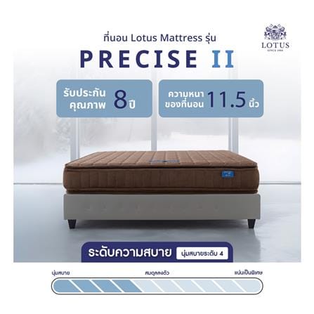 ที่นอนสปริง 6 ฟุต LOTUS รุ่น PRECISE II พร้อมหมอนหนุน 2 ชิ้น_11