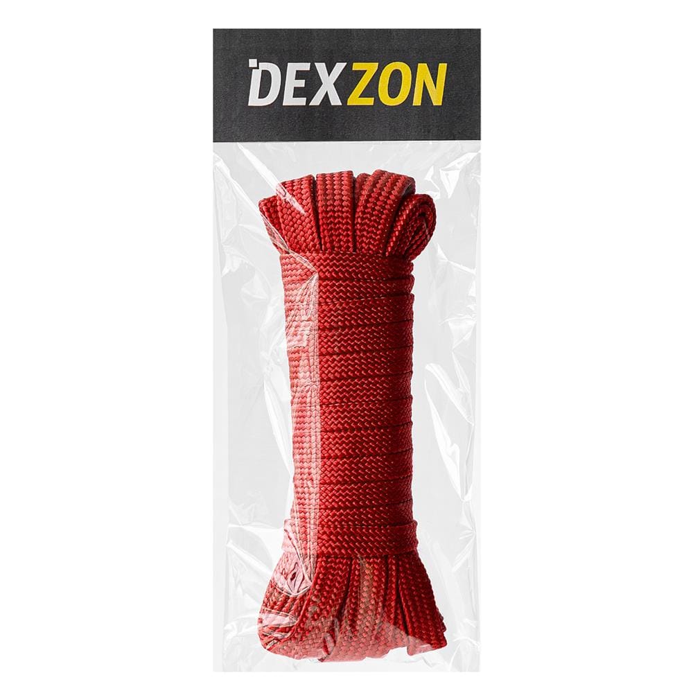 เชือกถักแบน DEXZON 3/4 นิ้วX10 ม. สีแดง