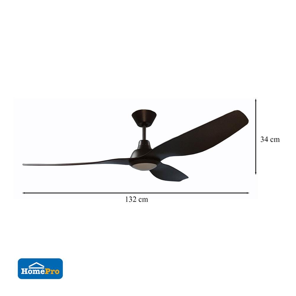 พัดลมโคมไฟ LED CARINI CFD503101BK 15 วัตต์ DAYLIGHT 52 นิ้ว สีดำ