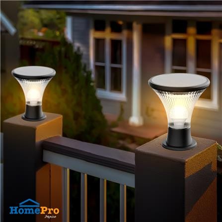 ไฟหัวเสา SOLAR CARINI HK-K2019 3 วัตต์ WARM WHITE สีดำ_3