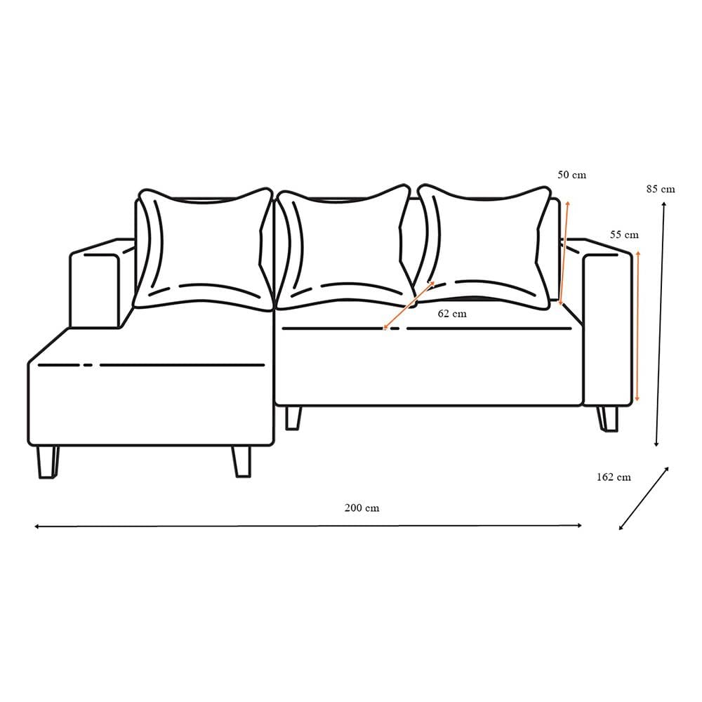 โซฟาเข้ามุมซ้าย AS FURNITURE LOFT RCGYU39 สีเทาอ่อน
