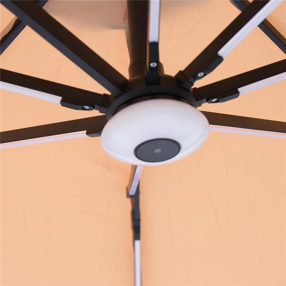 ร่มสนามตัวแอล SOLAR LED SPRING สีน้ำตาลอ่อน