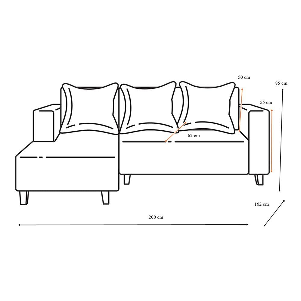 โซฟาเข้ามุมซ้าย AS FURNITURE LOFT RCBLC94 สีฟ้า