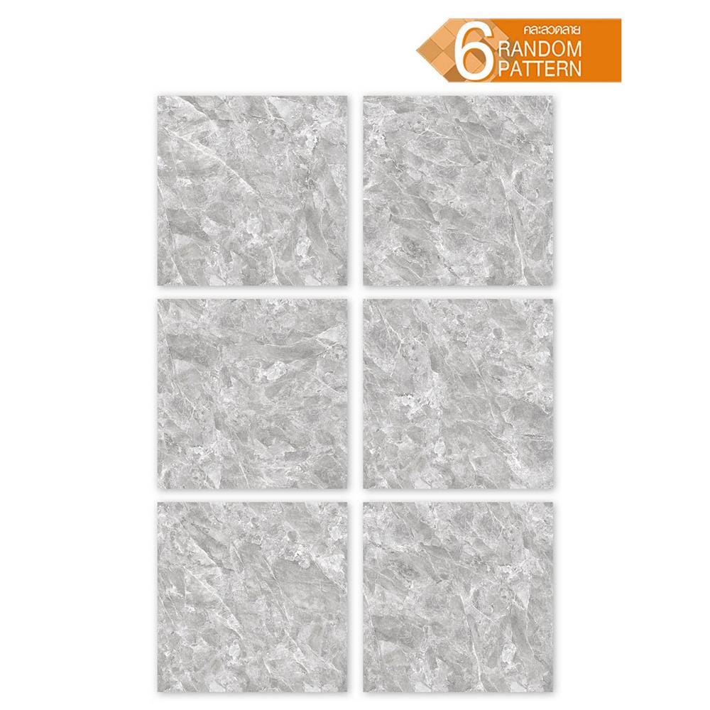 กระเบื้องพื้นพอร์ซเลน 60x60 ซม. TARA มาร์วิน เทา A 1.44 ตร.ม.