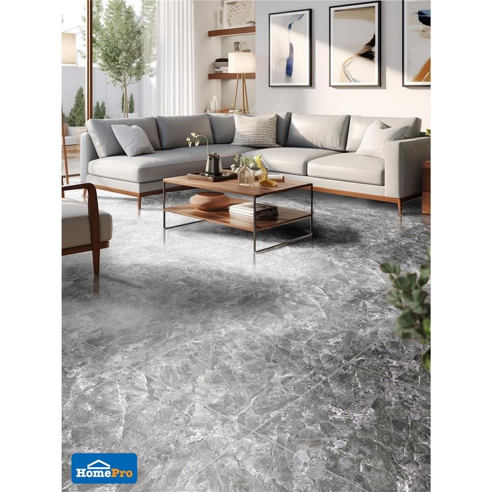กระเบื้องพื้นพอร์ซเลน 60x60 ซม. TARA มาร์วิน เทา A 1.44 ตร.ม.