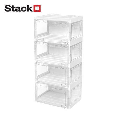 กล่องรองเท้า 4 ช่อง มีไฟ STACKO LAMUZ 38.5x29.5x84.5 ซม. สีขาว/ใส