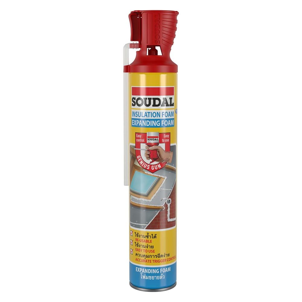 สเปร์ยโฟม PU SOUDAL GENIUS GUN 750 มล. สีขาว