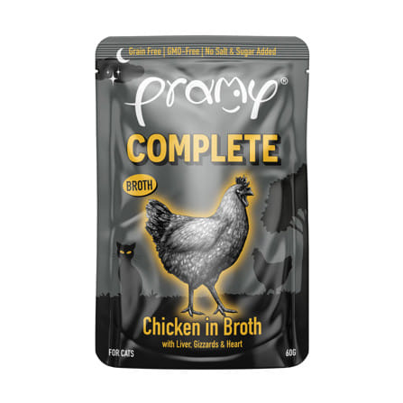 อาหารเปียกแมว PRAMY MIDNIGHT PREY ไก่ในน้ำซุป 60 ก._0