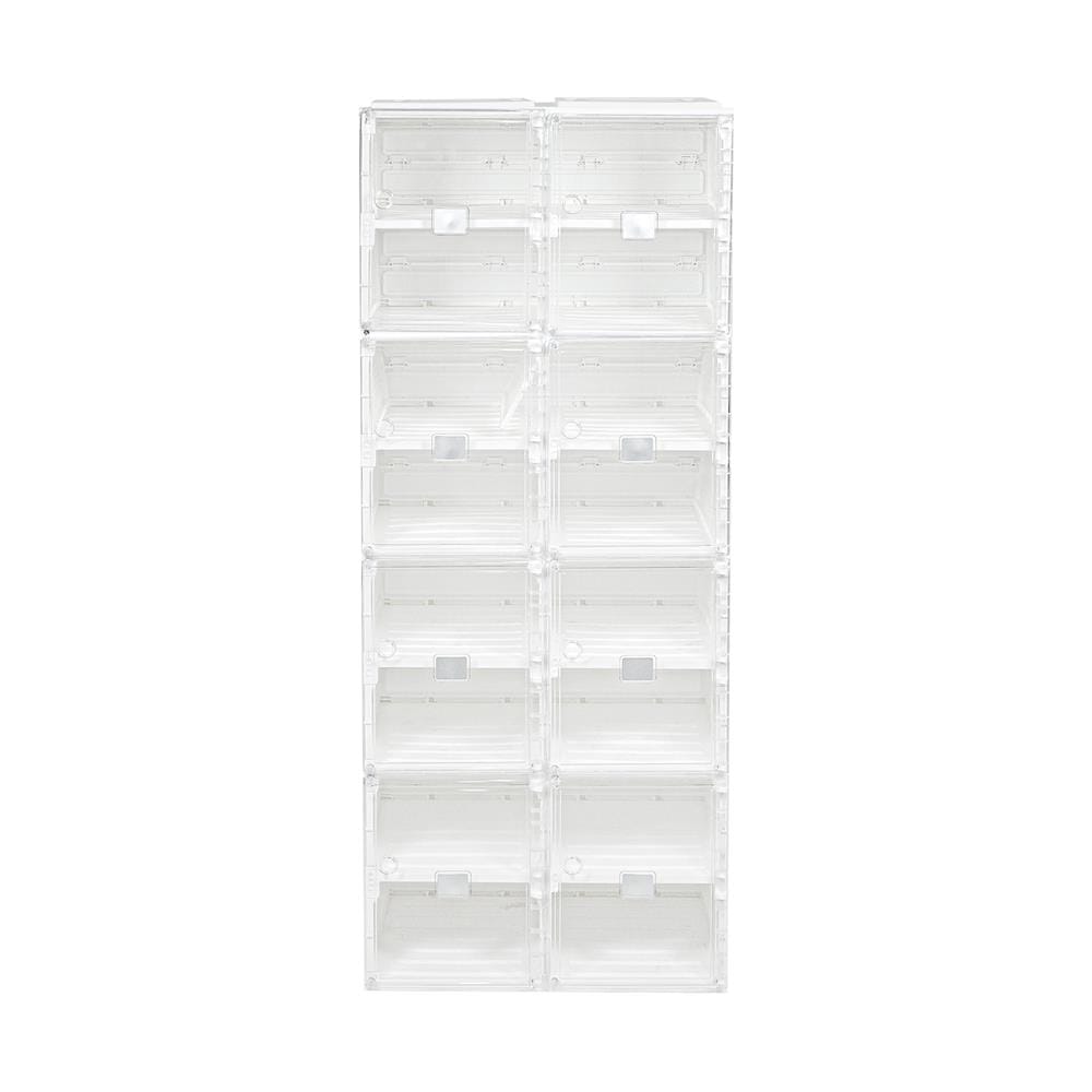 กล่องรองเท้า 16 ช่อง STACKO CLAIRE 53x34x132 ซม. สีขาว/ใส