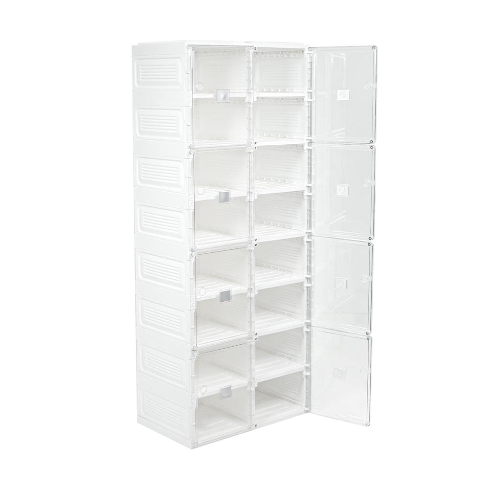 กล่องรองเท้า 16 ช่อง STACKO CLAIRE 53x34x132 ซม. สีขาว/ใส