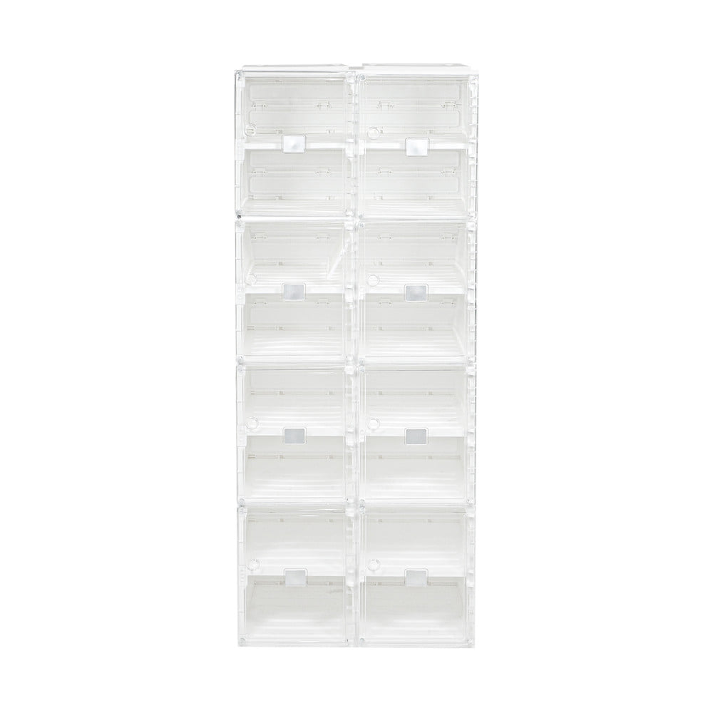 กล่องรองเท้า 16 ช่อง STACKO CLAIRE 53x34x132 ซม. สีขาว/ใส