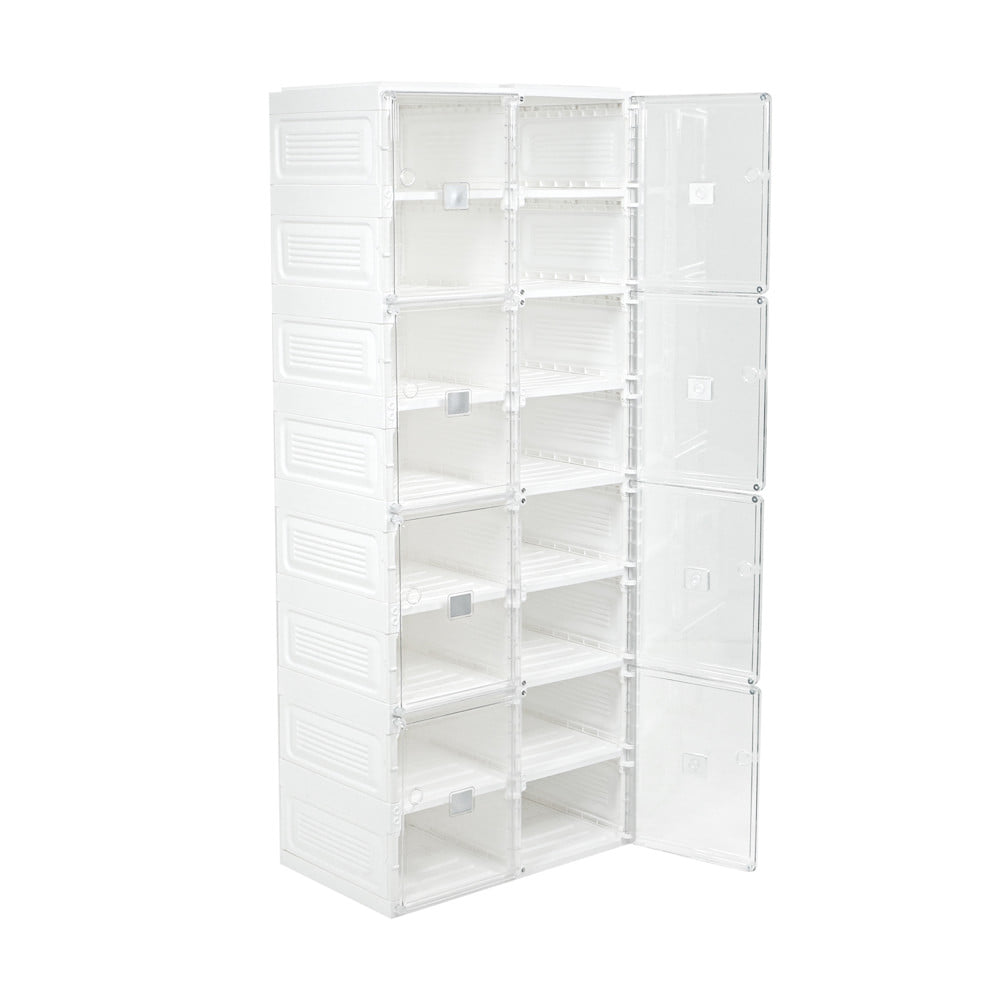 กล่องรองเท้า 16 ช่อง STACKO CLAIRE 53x34x132 ซม. สีขาว/ใส