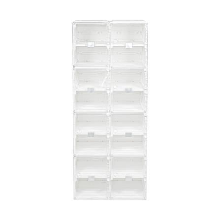 กล่องรองเท้า 16 ช่อง STACKO CLAIRE 53x34x132 ซม. สีขาว/ใส_2