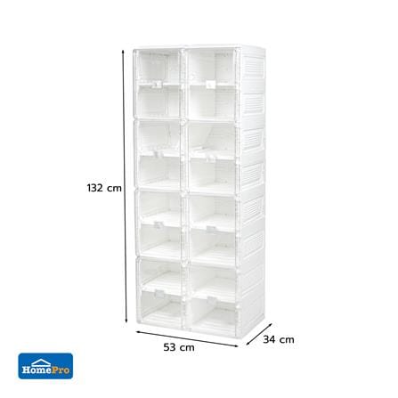 กล่องรองเท้า 16 ช่อง STACKO CLAIRE 53x34x132 ซม. สีขาว/ใส_9