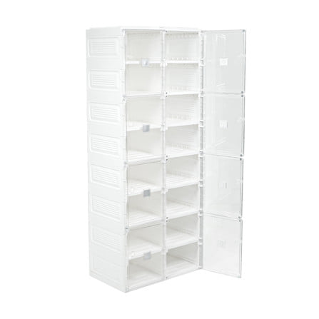 กล่องรองเท้า 16 ช่อง STACKO CLAIRE 53x34x132 ซม. สีขาว/ใส_3