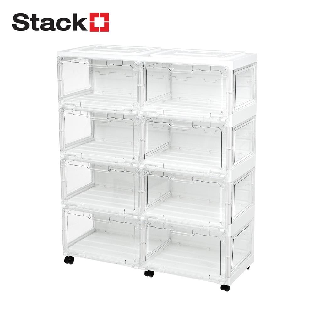 กล่องรองเท้า 8 ช่อง มีไฟ STACKO LAMUZ 74.5x29.5x85 ซม. สีขาว/ใส_0