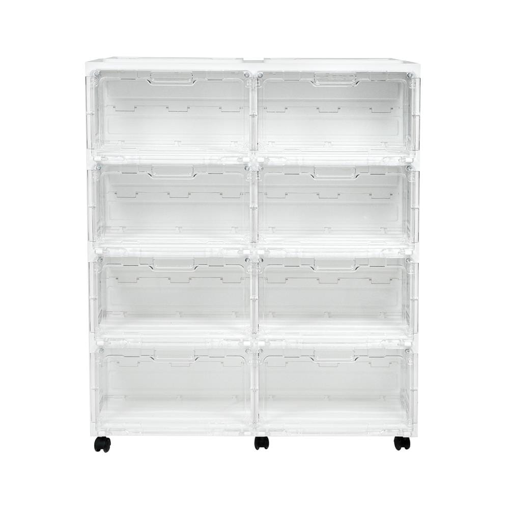 กล่องรองเท้า 8 ช่อง มีไฟ STACKO LAMUZ 74.5x29.5x85 ซม. สีขาว/ใส