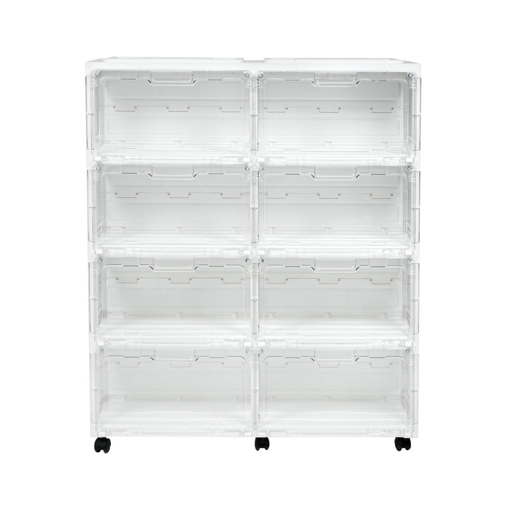 กล่องรองเท้า 8 ช่อง มีไฟ STACKO LAMUZ 74.5x29.5x85 ซม. สีขาว/ใส