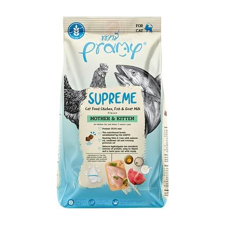 อาหารแมว PRAMY SUPREME CHICKEN FISH AND GOAT MILK 1 กก._0