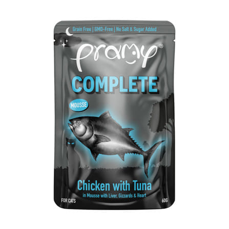 อาหารเปียกแมว PRAMY MIDNIGHT PREY ไก่และทูน่าในมูส 60 ก._0