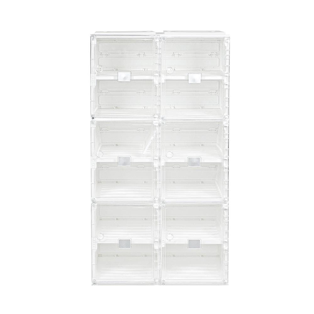 กล่องรองเท้า 12 ช่อง STACKO CLAIRE 53x34x99 ซม. สีขาว/ใส