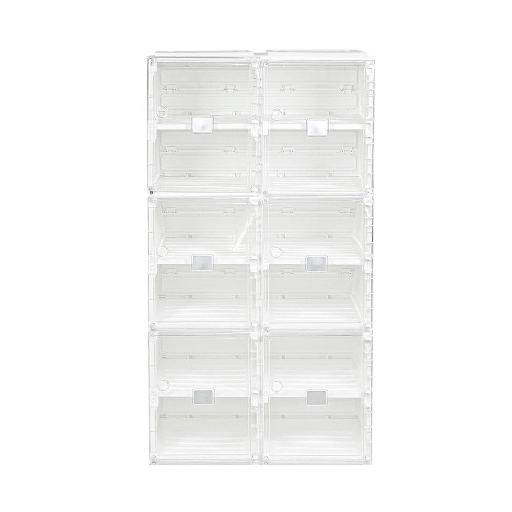 กล่องรองเท้า 12 ช่อง STACKO CLAIRE 53x34x99 ซม. สีขาว/ใส