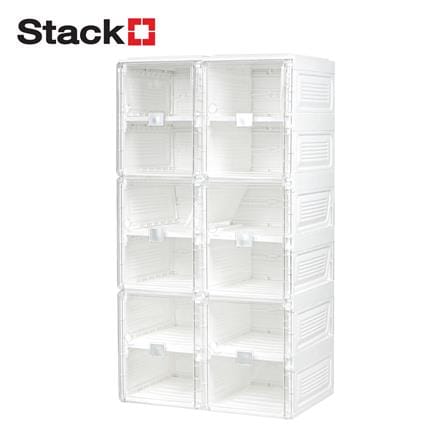กล่องรองเท้า 12 ช่อง STACKO CLAIRE 53x34x99 ซม. สีขาว/ใส_1