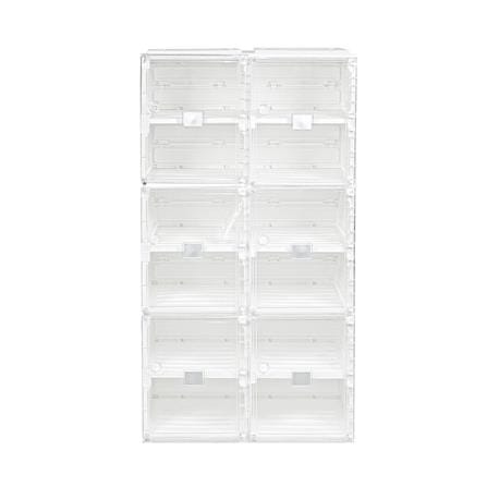 กล่องรองเท้า 12 ช่อง STACKO CLAIRE 53x34x99 ซม. สีขาว/ใส_2