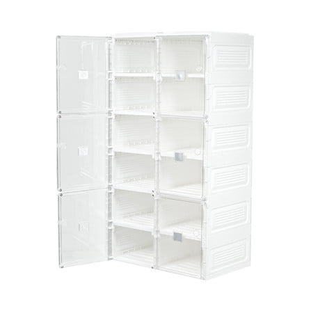 กล่องรองเท้า 12 ช่อง STACKO CLAIRE 53x34x99 ซม. สีขาว/ใส_3