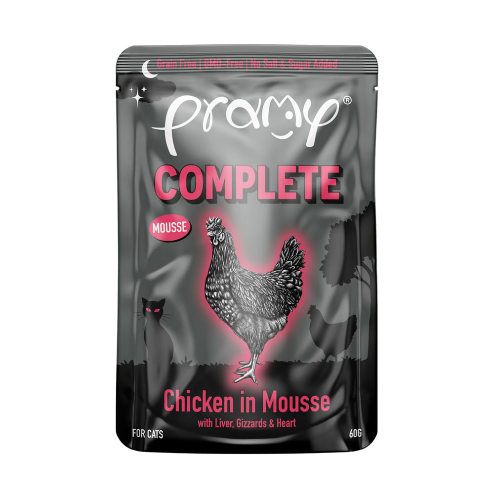 อาหารเปียกแมว PRAMY MIDNIGHT PREY ไก่ในมูส 60 ก.