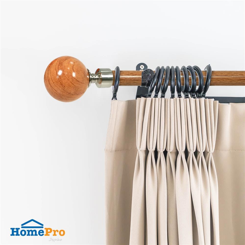 รางเหล็ก ยืดหด HOME LIVING STYLE WOOD BALLS 180-310 ซม. สีน้ำตาล