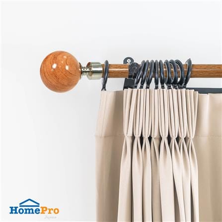 รางเหล็ก ยืดหด HOME LIVING STYLE WOOD BALLS 180-310 ซม. สีน้ำตาล_3