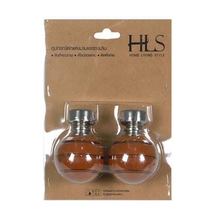 หัว-ท้ายรางม่าน HOME LIVING STYLE STENCIL 25 มม. สีน้ำตาล แพ็ก 2 ชิ้น_2