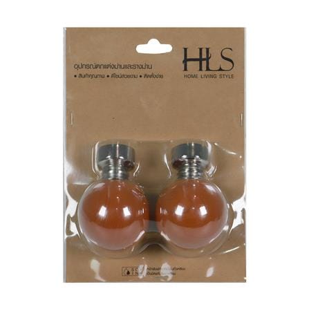 หัว-ท้ายรางม่าน HOME LIVING STYLE DEMBEL 25 มม. สีน้ำตาล แพ็ก 2 ชิ้น_2