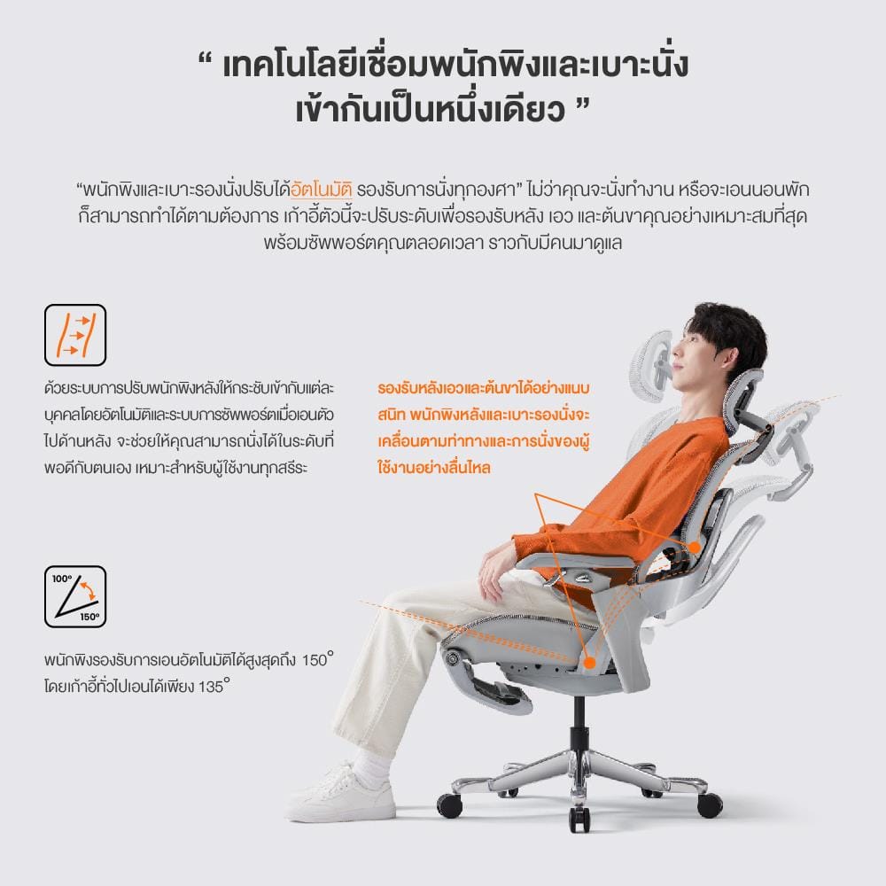 เก้าอี้สุขภาพ ERGOTREND ULTIMATE SPACIO สีเทา