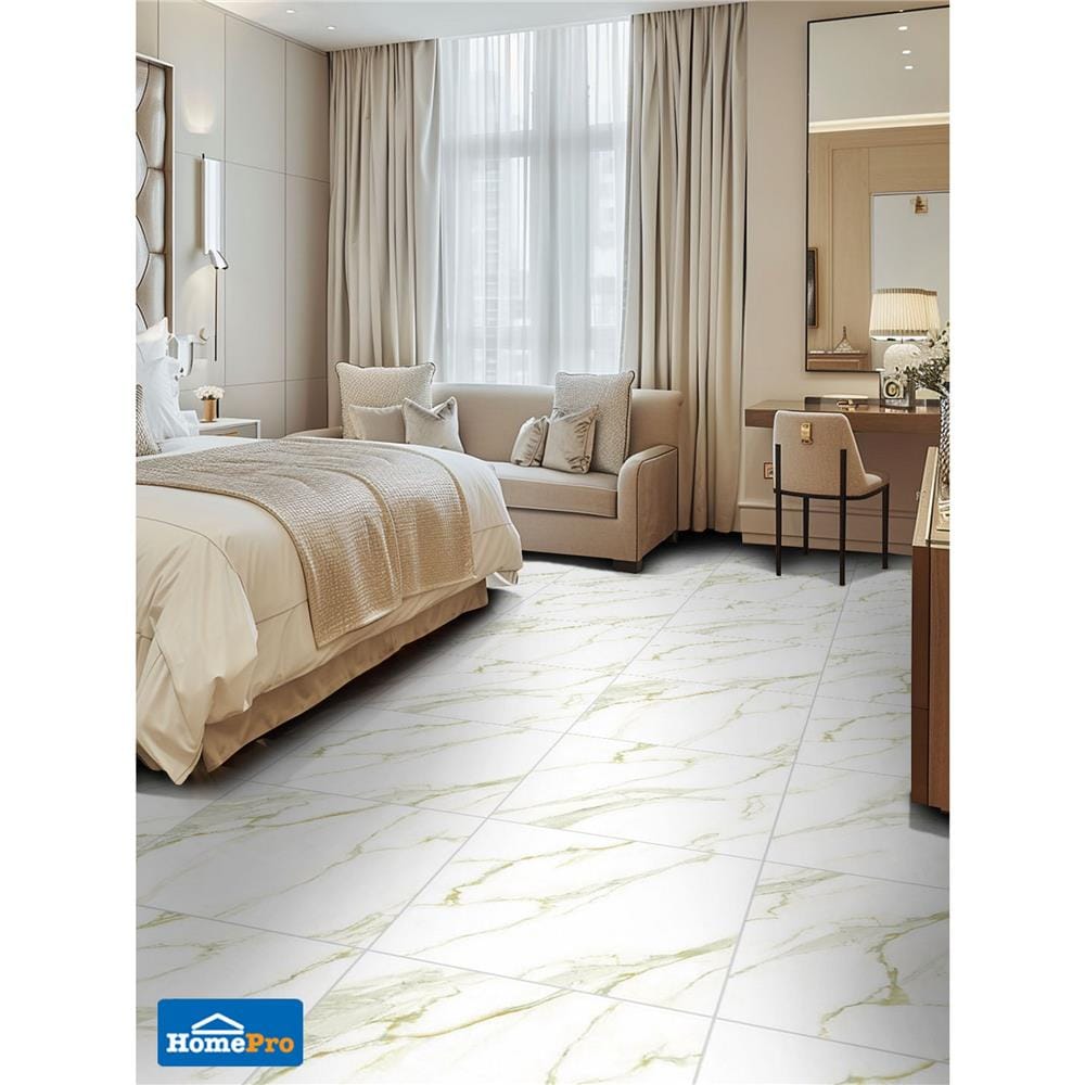 กระเบื้องพื้น 60x60 ซม. TARA โฮวอน ขาว A 1.44 ตร.ม.