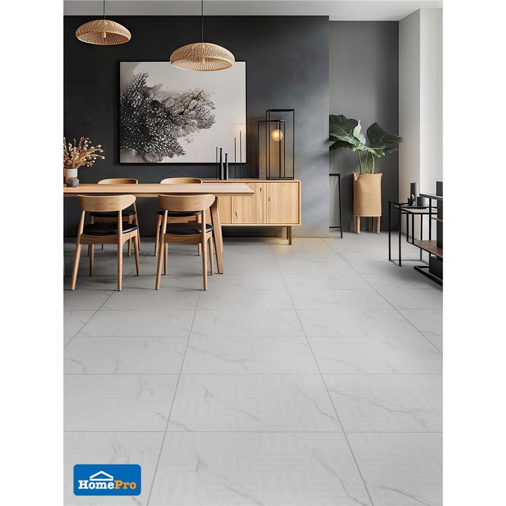 กระเบื้องพื้น 60x60 ซม. TARA เกรซซี่ ขาว A 1.44 ตร.ม.