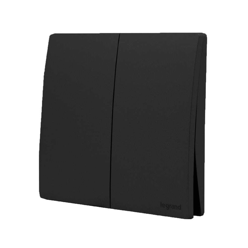 ชุดสวิตช์ 2 ทาง 2 ช่อง BTICINO MALLIA SENSES S281003MB สีดำ