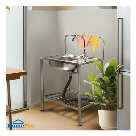 ซิงค์ขาตั้ง 1 หลุม 1 ที่พัก PARNO BELLA 7545 สีเงิน_3