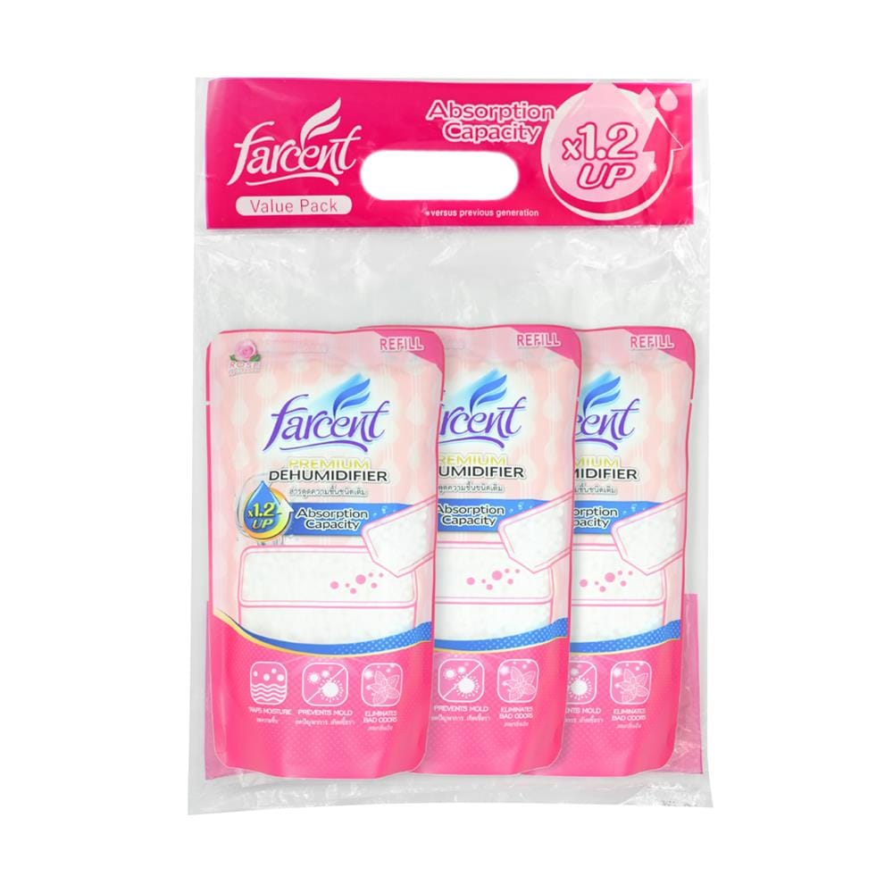 รีฟิลสารดูดความชื้น FARCENT ROSE 350 กรัม แพ็ก 3 ชิ้น