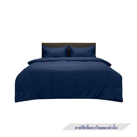 ผ้าปูที่นอน PICASSO MICRO SATIN 110X115 นิ้ว ลายริ้ว สี NAVY BLUE_0