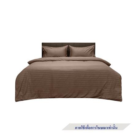 ผ้าปูที่นอน PICASSO MICRO SATIN 110X115 นิ้ว ลายริ้ว สี BROWN_0