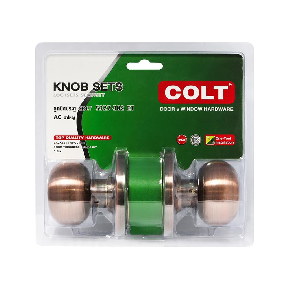 ลูกบิดประตู หัวจัน COLT 5327-302 สีทองแดงรมดำ
