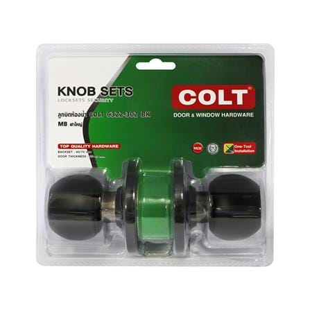 ลูกบิดประตูห้องน้ำ หัวกลม COLT 6322-302 สีดำ_5