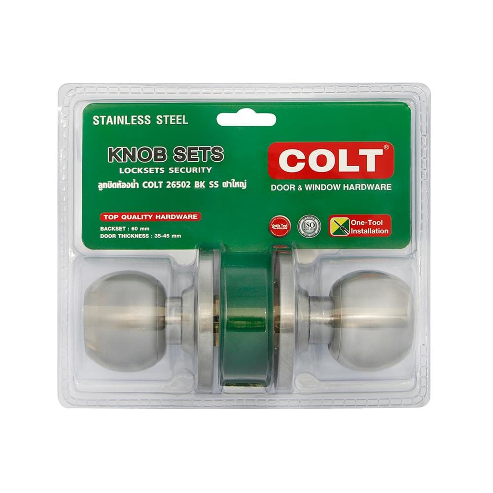 ลูกบิดประตูห้องน้ำ หัวกลม COLT 26502 สีสเตนเลส